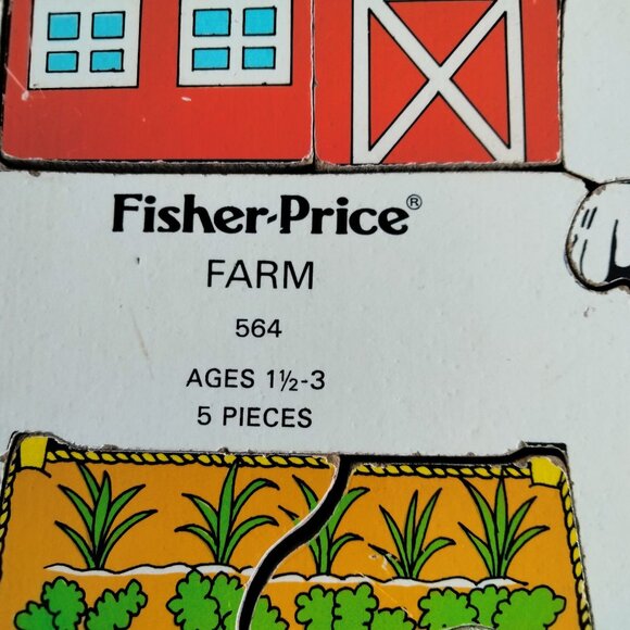 Fisher Price Farm Puzzle  Wooden Scarecrow Barnyard Theme Vintage - Picture 7 of 9